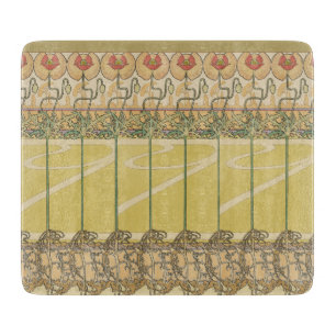 Alfonse Mucha Vallmo Art Nouveau Blommig Tapet