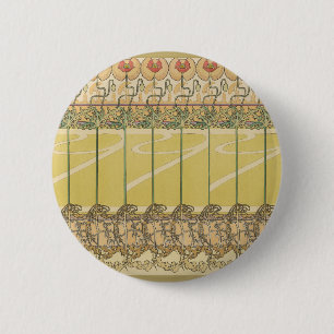 Alfonse Mucha Vallmo Art Nouveau Blommig Tapet Knapp