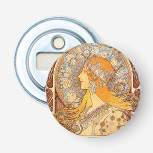 Alfonse Mucha Zodiac Art nouveau Woman Flasköppnare