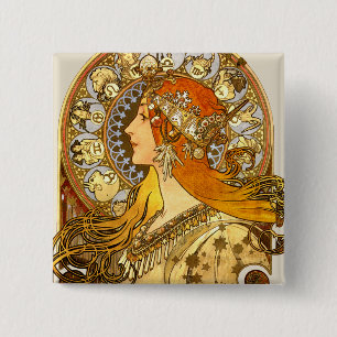 Alfonse Mucha Zodiac Art nouveau Woman Knapp