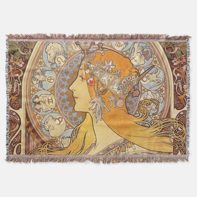 Alfonse Mucha Zodiac Art nouveau Woman Mysfilt (Framsidan)