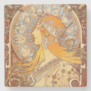 Alfonse Mucha Zodiac Art nouveau Woman Stenunderlägg