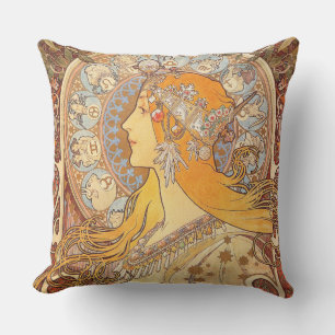Alfonse Mucha Zodiac Art nouveau Woman Utomhuskudde