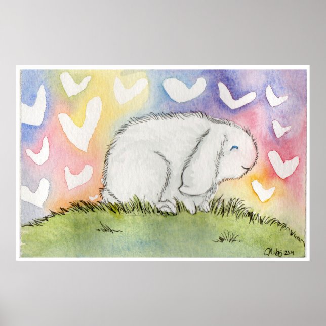 Alfred Bunny med Kärlek Poster (Framsidan)