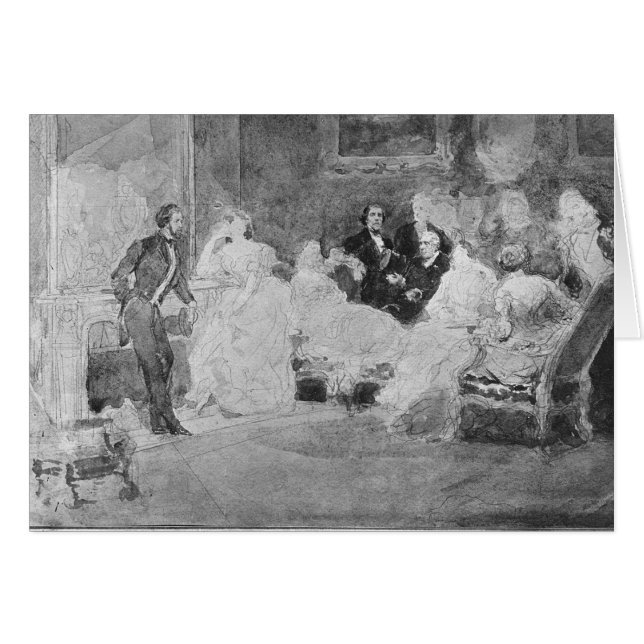 Alfred de Musset Eugene Delacroix Hälsningskort (Framsidan Horizontal)