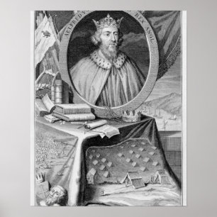 Alfred den Underbara (849-99) Kung av Wessex, grav Poster