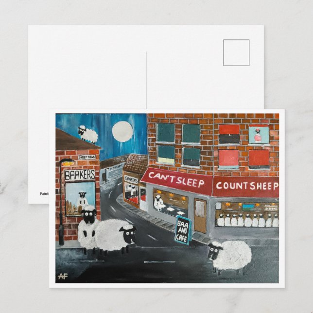 Alfred Fox Collectable färgning av får Vykort (Fram/baksida)