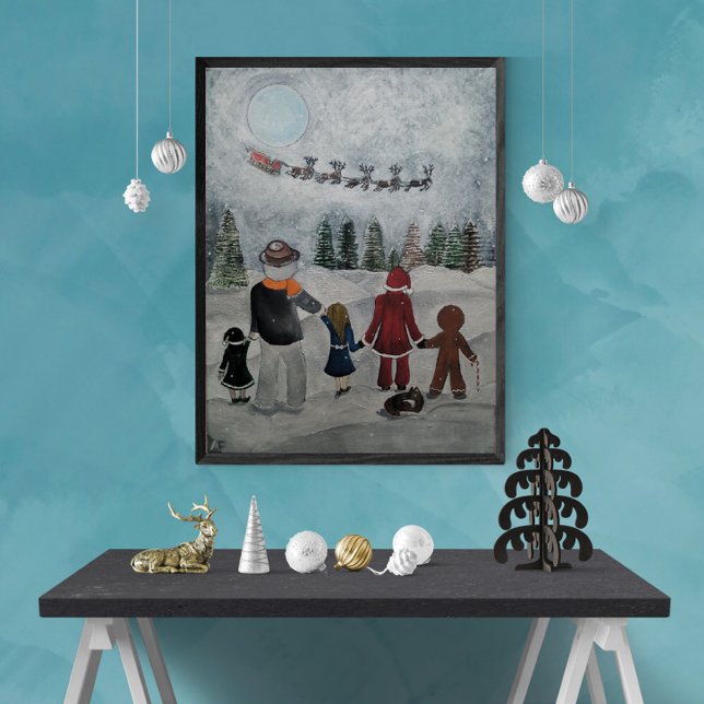 Alfred Fox målning av Festive Friends Canvastryck (Not Actual Size)