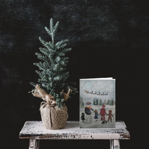 Alfred Fox målning av Festive Friends Kort