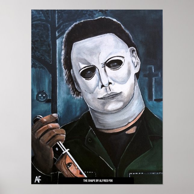 Alfred Fox målning av formen Poster (Framsidan)
