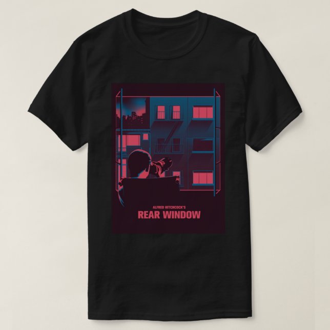 Alfred Hitchcock - bakre fönsterhälsningskort T Shirt (Design framsida)