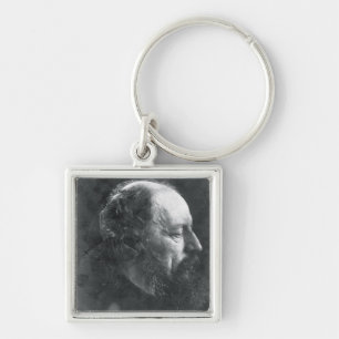 Alfred Lord Tennyson (1809-92) c.1868 Fyrkantig Silverfärgad Nyckelring