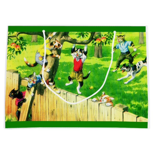 Alfred Mainzer-katter som klättrar på ett äpple tr (Framsidan)