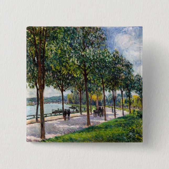 Alfred Sisley - Allé med kastanjeträd Knapp (Framsida)