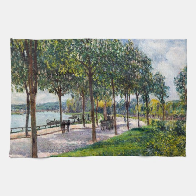 Alfred Sisley - Allé med kastanjeträd Kökshandduk (Horisontell)