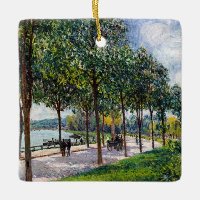 Alfred Sisley - Allee of Chestnut Träd Julgransprydnad Keramik (Framsida)