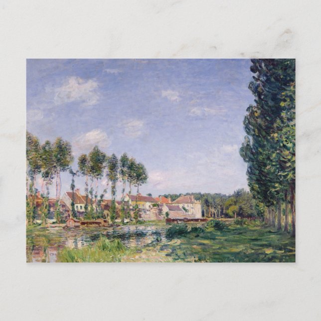 Alfred Sisley | Banker i Loing at Moret Vykort (Framsida)