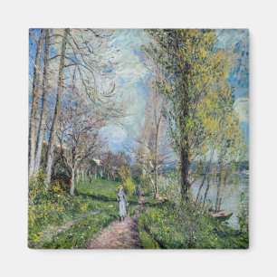 Alfred Sisley - Banker i Seine vid Magnet