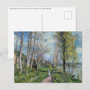 Alfred Sisley - Banker i Seine vid Vykort