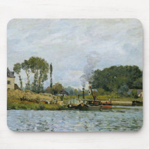 Alfred Sisley Båtar vid låset vid Bougival Musmatta
