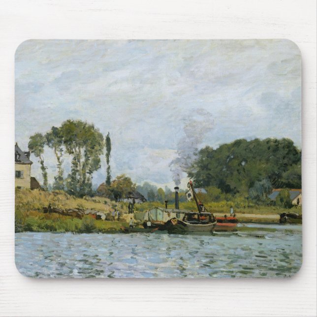 Alfred Sisley | Båtar vid låset vid Bougival Musmatta (Framsidan)