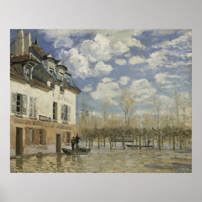 Alfred Sisley Boat in the Flood at Port Marly Poster (Framsidan)