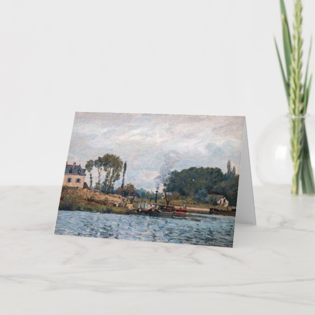 Alfred Sisley - Boats at Lock at Bougival Kort (Framsida)