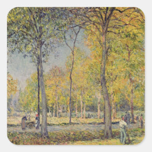 Alfred Sisley Boisen de Boulogne Fyrkantigt Klistermärke