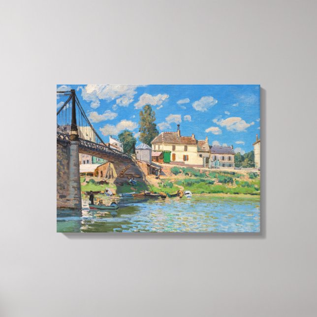 Alfred Sisley - Bridge vid Villeneuve-la-Garenne Canvastryck (Framsida)