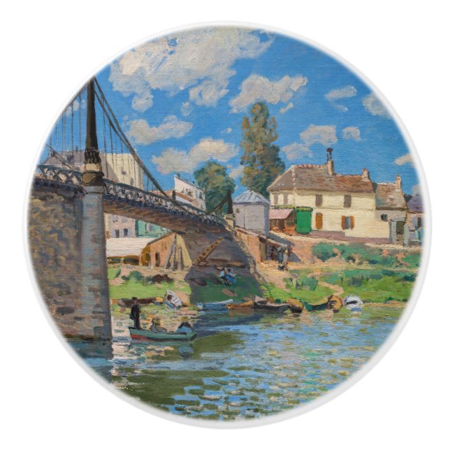Alfred Sisley - Bridge vid Villeneuve-la-Garenne Knopp (Framsidan)