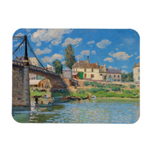 Alfred Sisley - Bridge vid Villeneuve-la-Garenne Magnet