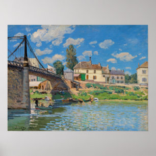 Alfred Sisley - Bridge vid Villeneuve-la-Garenne Poster