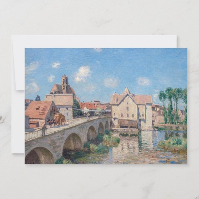 Alfred Sisley - Bron i Moret Inbjudningar (Framsida)