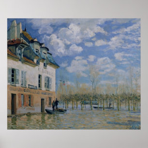 Alfred Sisley fartyget i floden som Port-är Poster