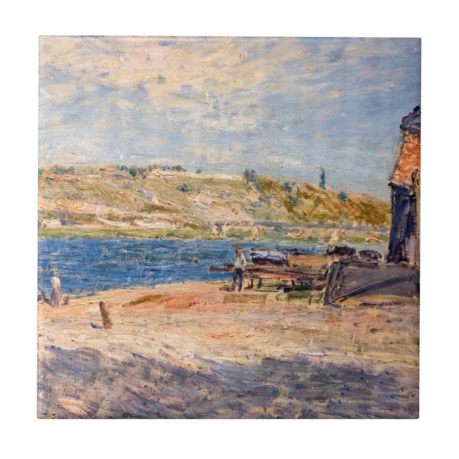 Alfred Sisley - Floden Banker vid Saint-Mammes Kakelplatta (Framsidan)