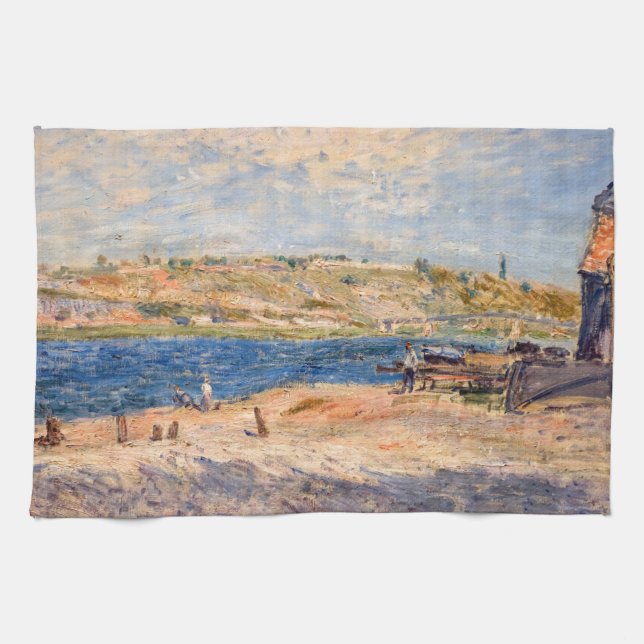 Alfred Sisley - Floden Banker vid Saint-Mammes Kökshandduk (Horisontell)