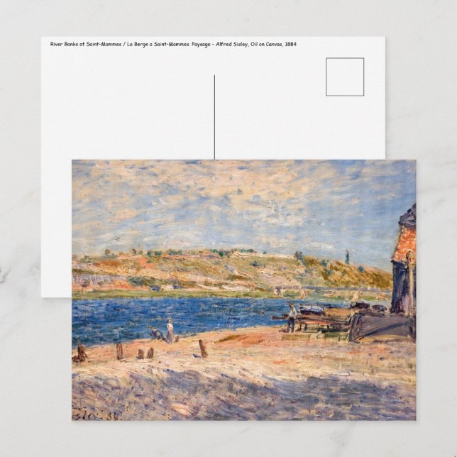 Alfred Sisley - Floden Banker vid Saint-Mammes Vykort (Fram/baksida)