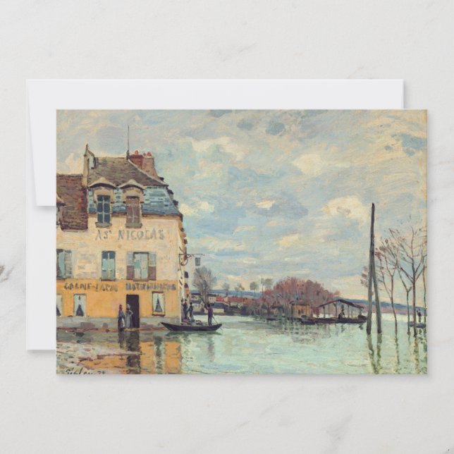 Alfred Sisley - Flood at Port-Marly 1872 Inbjudningar (Framsida)