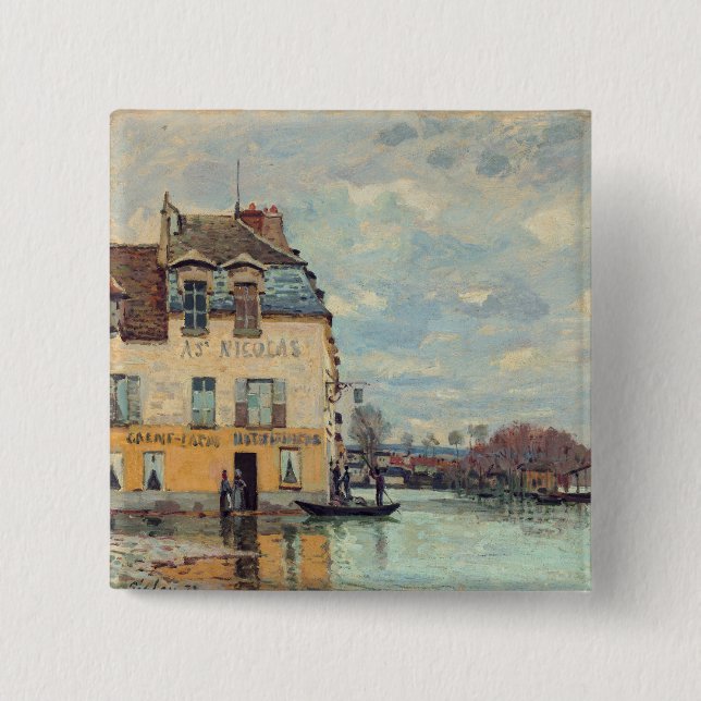 Alfred Sisley - Flood at Port-Marly 1872 Knapp (Framsida)