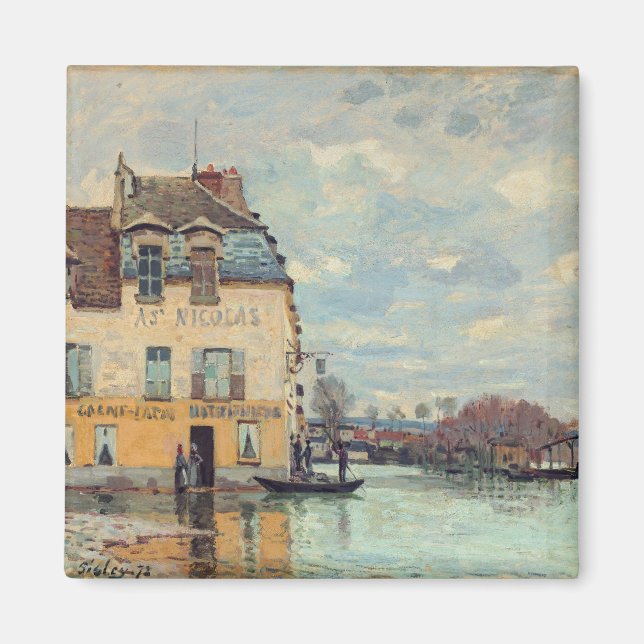 Alfred Sisley - Flood at Port-Marly 1872 Magnet (Framsidan)