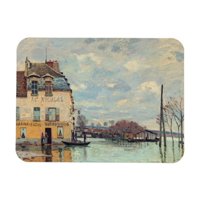 Alfred Sisley - Flood at Port-Marly 1872 Magnet (Horisontell)