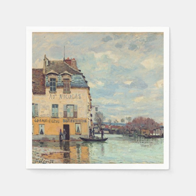 Alfred Sisley - Flood at Port-Marly 1872 Pappersservett (Framsidan)