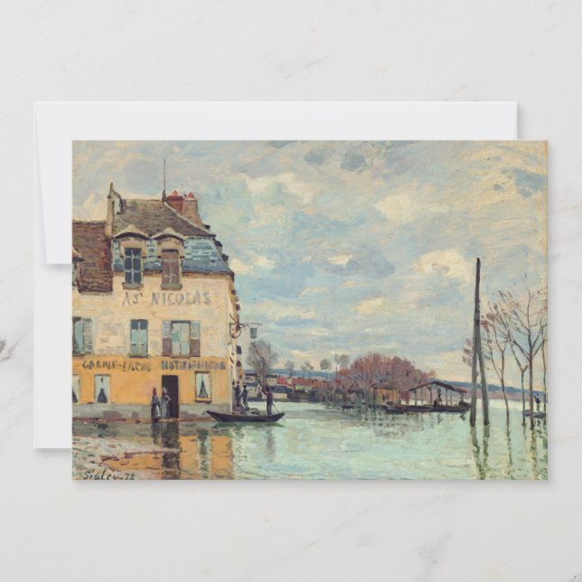 Alfred Sisley - Flood at Port-Marly 1872 Tack Kort (Framsida)