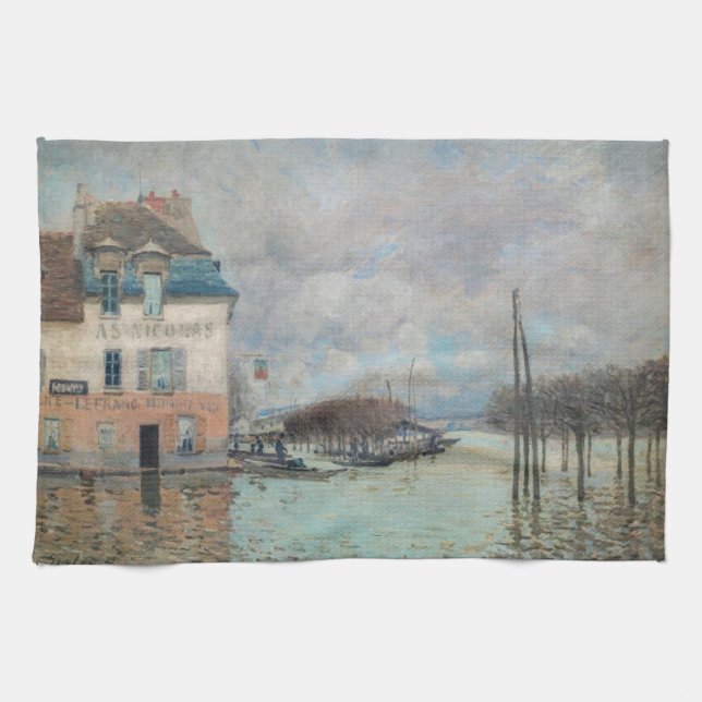 Alfred Sisley - Flood at Port-Marly 1876 Kökshandduk (Horisontell)