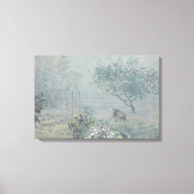 Alfred Sisley - Fog, Voisins Canvastryck (Framsida)