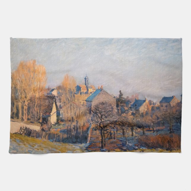 Alfred Sisley - Frosty Morgon i Louveciennes Kökshandduk (Horisontell)