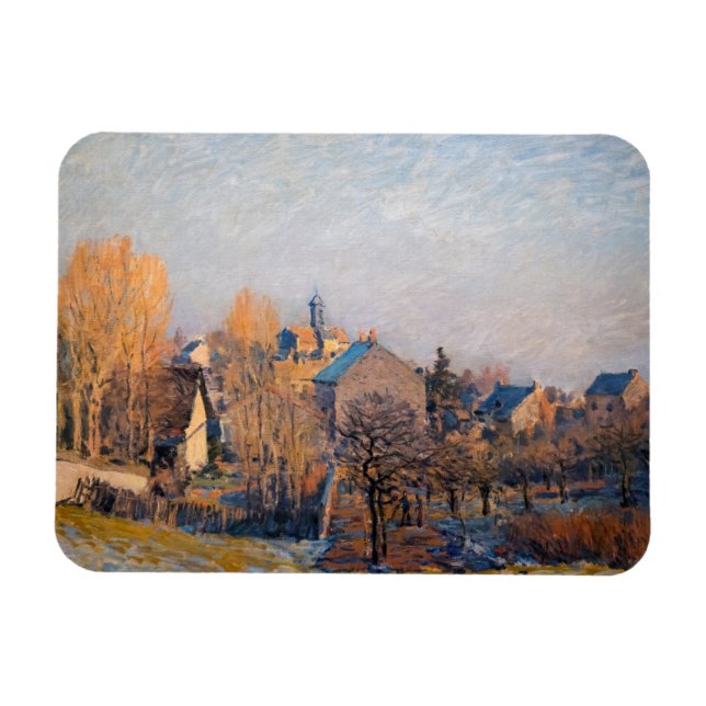 Alfred Sisley - Frosty Morgon i Louveciennes Magnet (Horisontell)