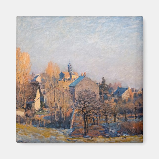 Alfred Sisley - Frosty Morgon i Louveciennes Magnet (Framsidan)