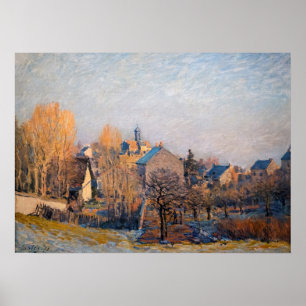 Alfred Sisley - Frosty Morgon i Louveciennes Poster
