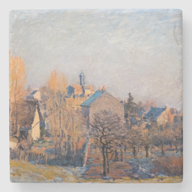Alfred Sisley - Frosty Morgon i Louveciennes Stenunderlägg (Framsidan)